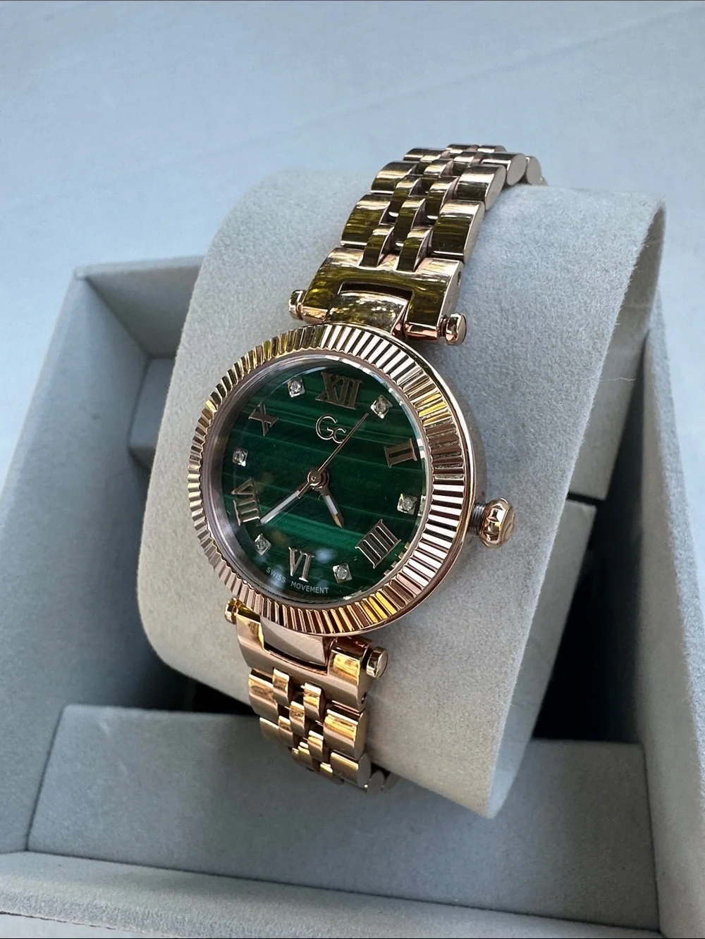 New GUESS COLLECTION Malachite Gemstone Analog Watch